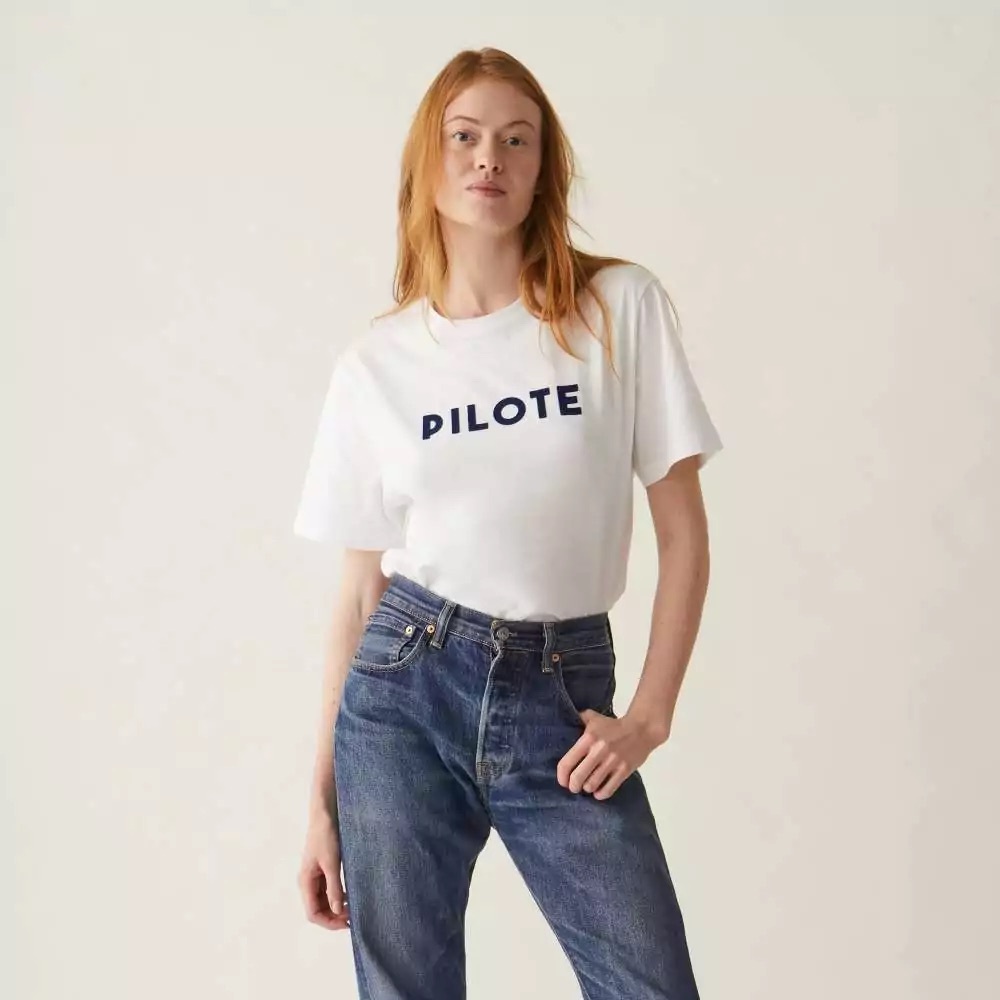 Le Slip Français Pilote 100% Cotton Tee Size Small